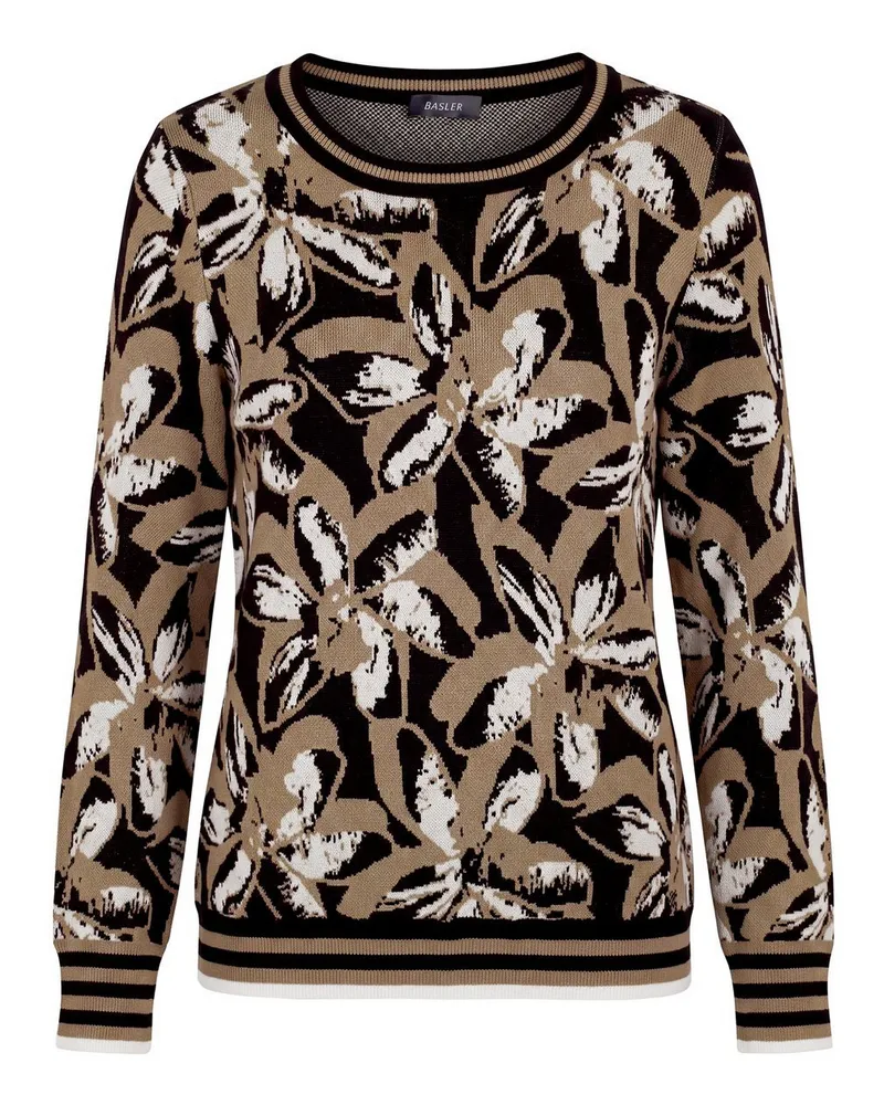 Basler Rundhals-Pullover  mehrfarbig Mehrfarbig