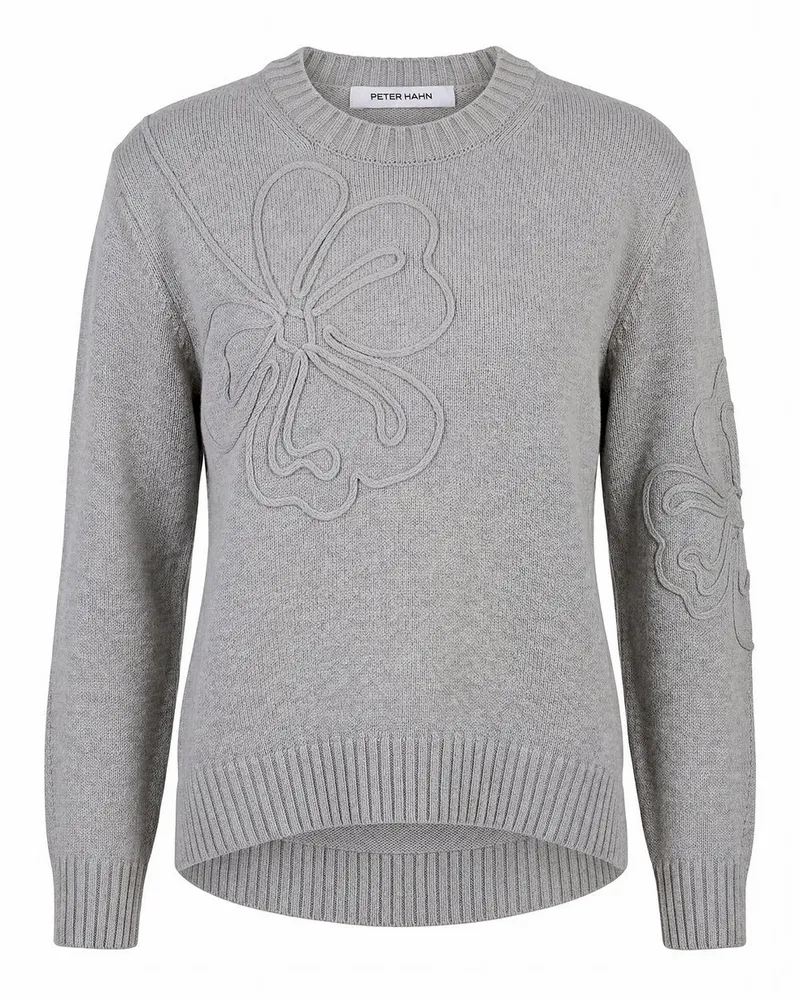 Peter Hahn Rundhals-Pullover  grau Grau