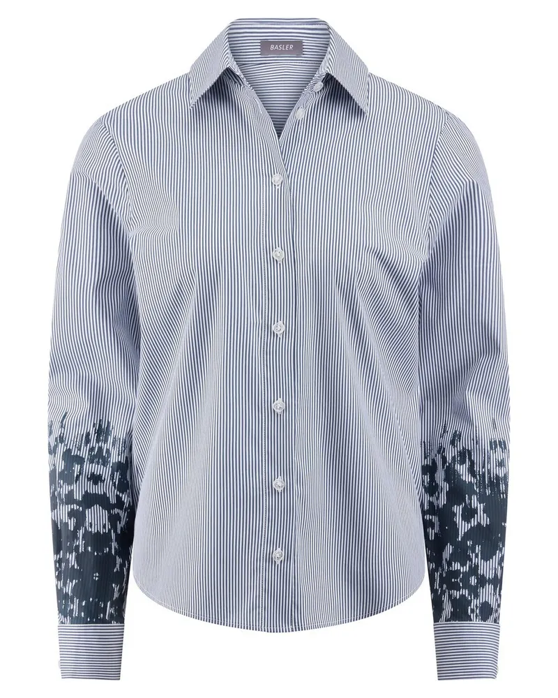Basler Streifenbluse  blau Blau