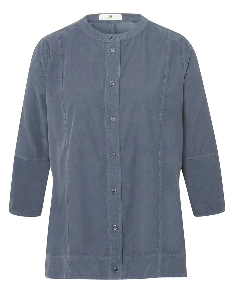 Peter Hahn Cord-Bluse 3/4-Arm  blau Blau