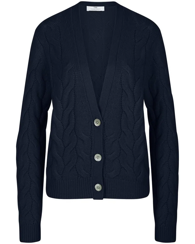 Peter Hahn Strickjacke  Cashmere blau Blau