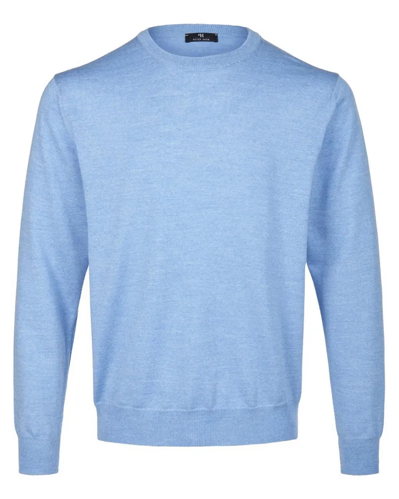 Peter Hahn Rundhals-Pullover  blau Blau