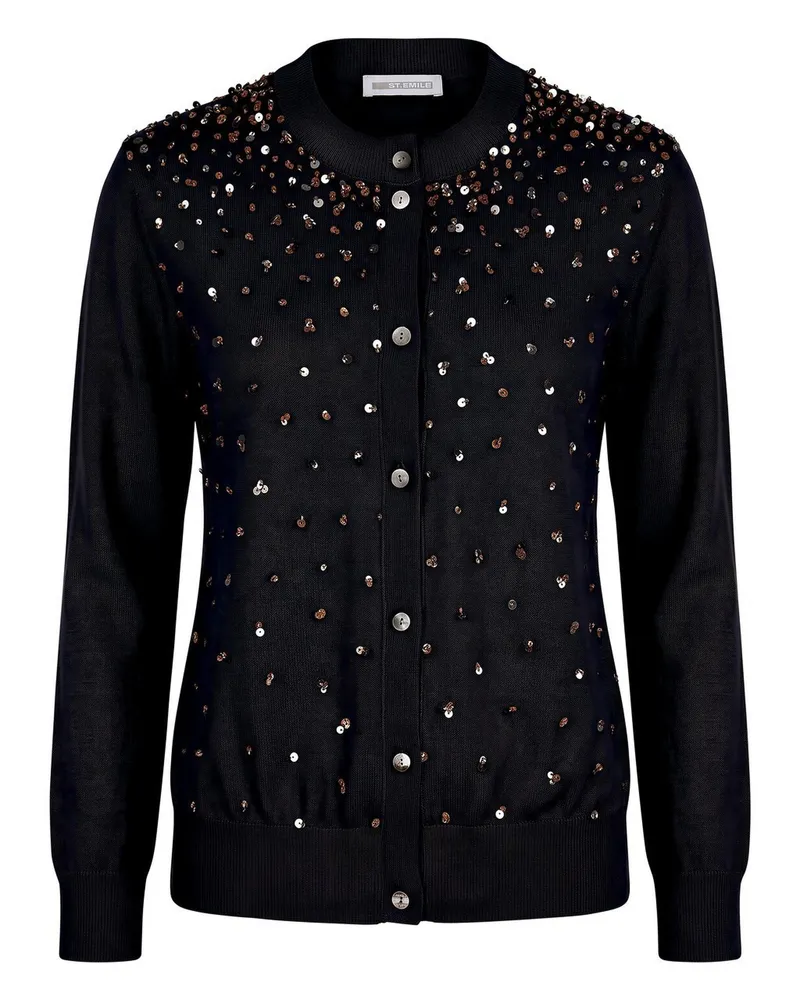 St. Emile Strickjacke Rundhals-Ausschnitt  schwarz Schwarz