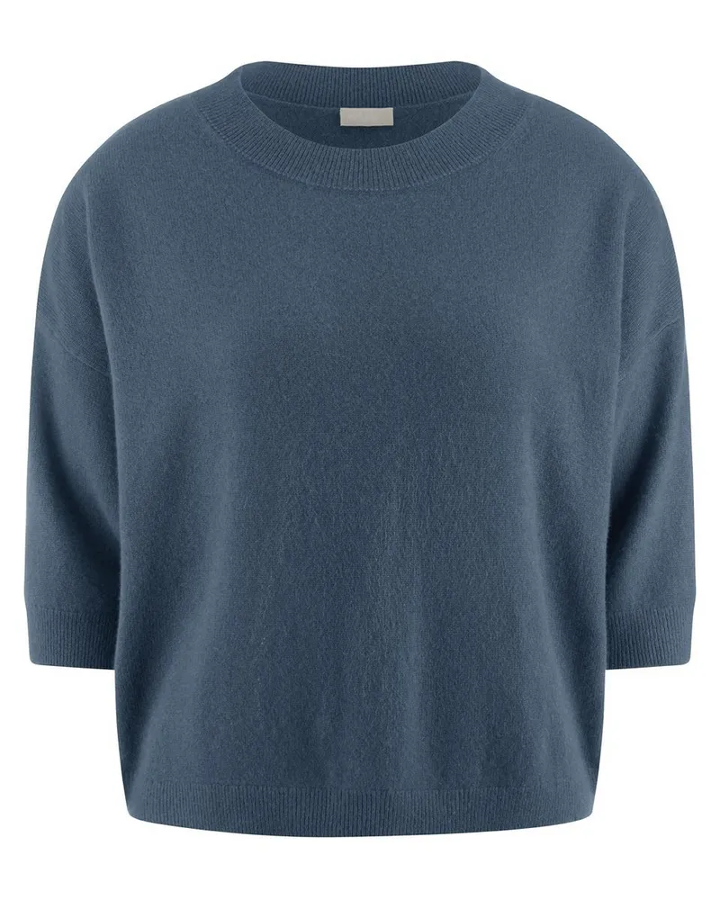 Peter Hahn Rundhals-Pullover  blau Blau