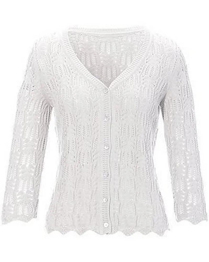 Peter Hahn Cardigan  weiss Weiss