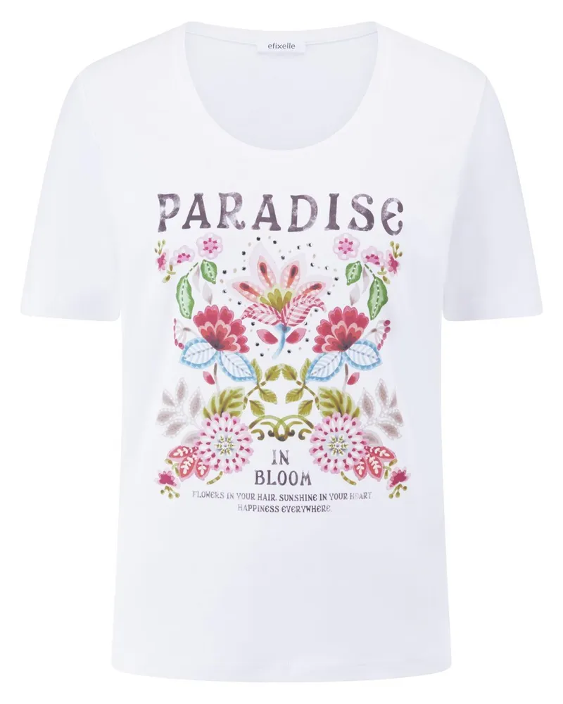Efixelle Rundhals-Shirt  weiss Weiss