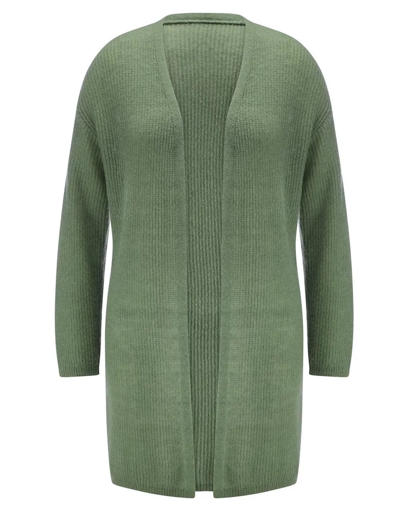 Anna Aura Long-Strickjacke  grün Grün