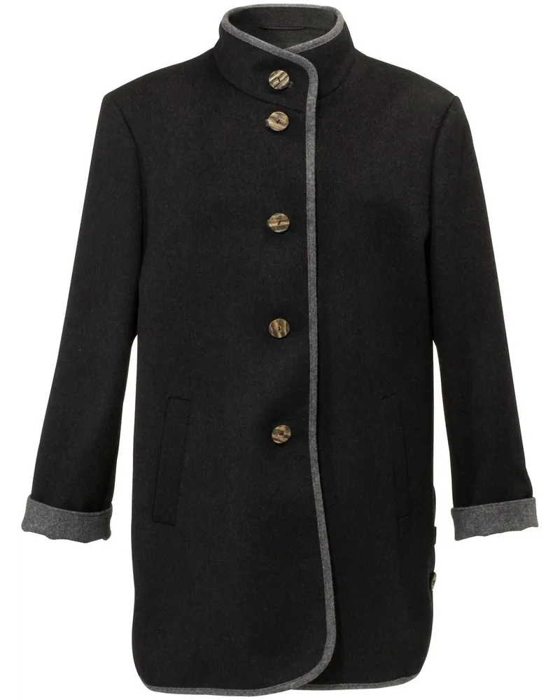 Peter Hahn Loden-Longjacke  grau Grau