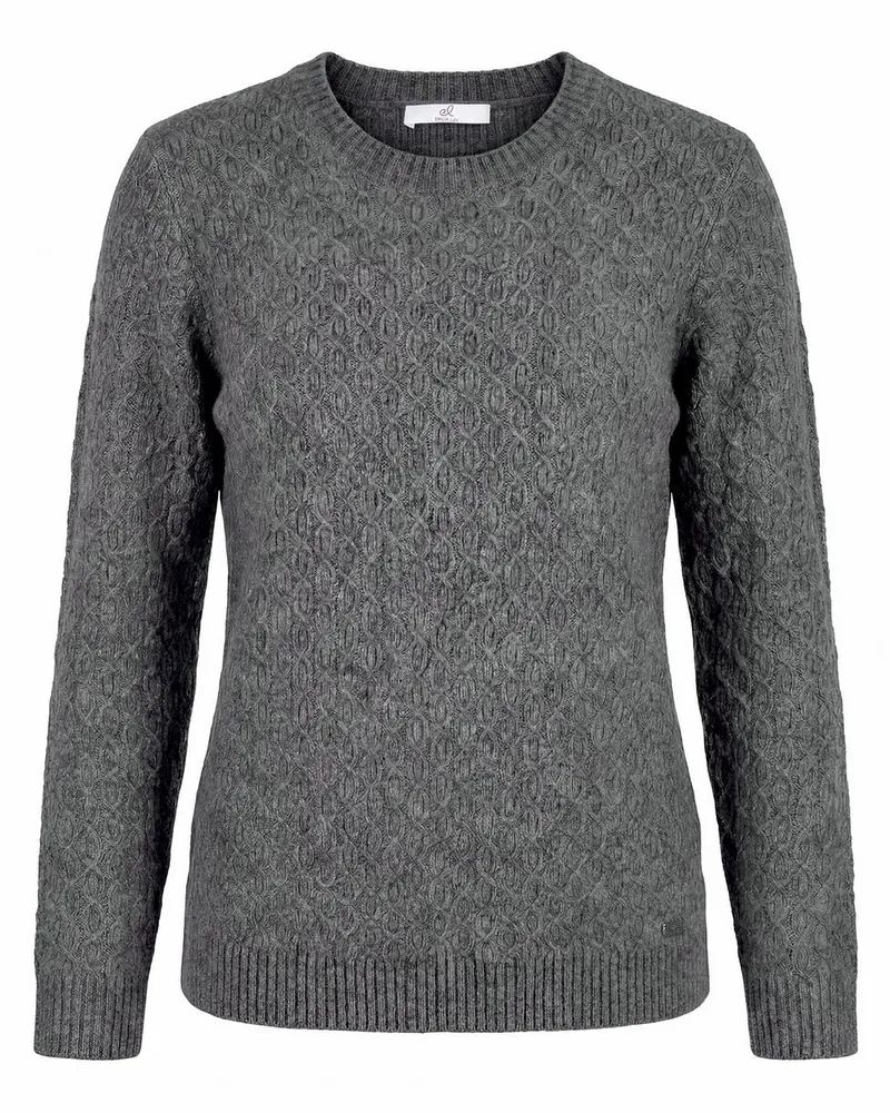 Emilia Lay Rundhals-Pullover  grau Grau