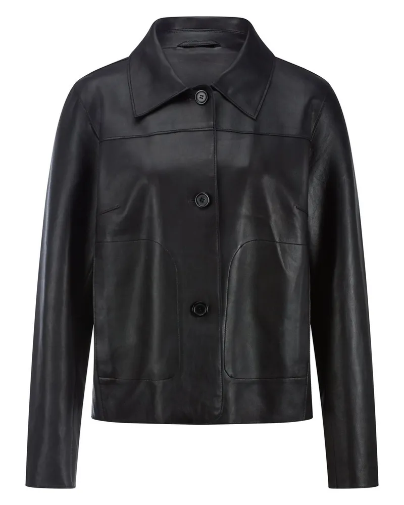 Peter Hahn Lederjacke  schwarz Schwarz