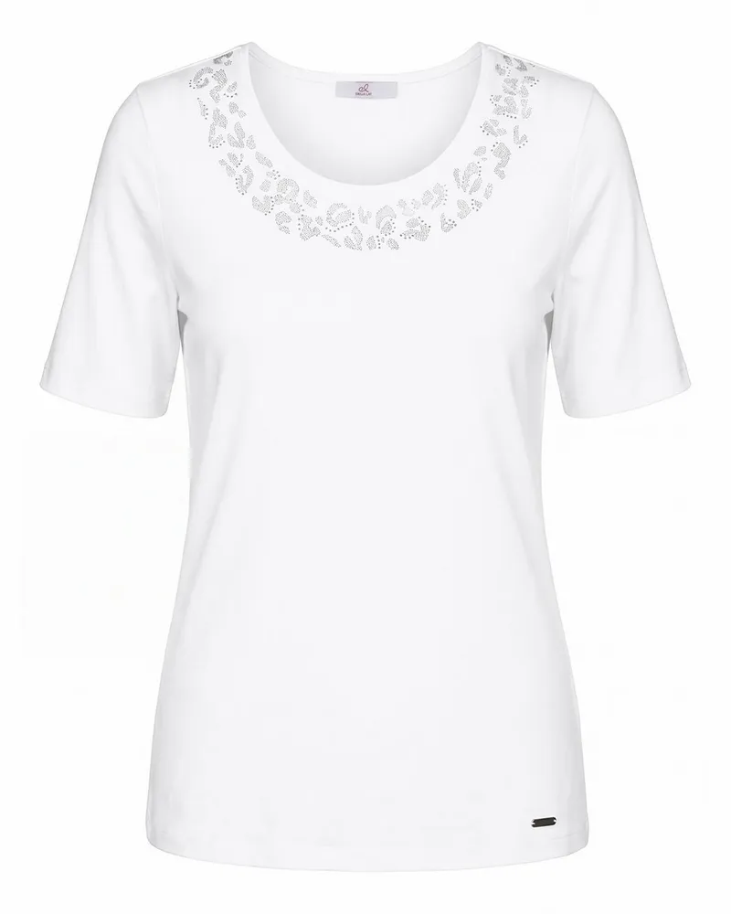 Emilia Lay Rundhals-Shirt  weiss Weiss