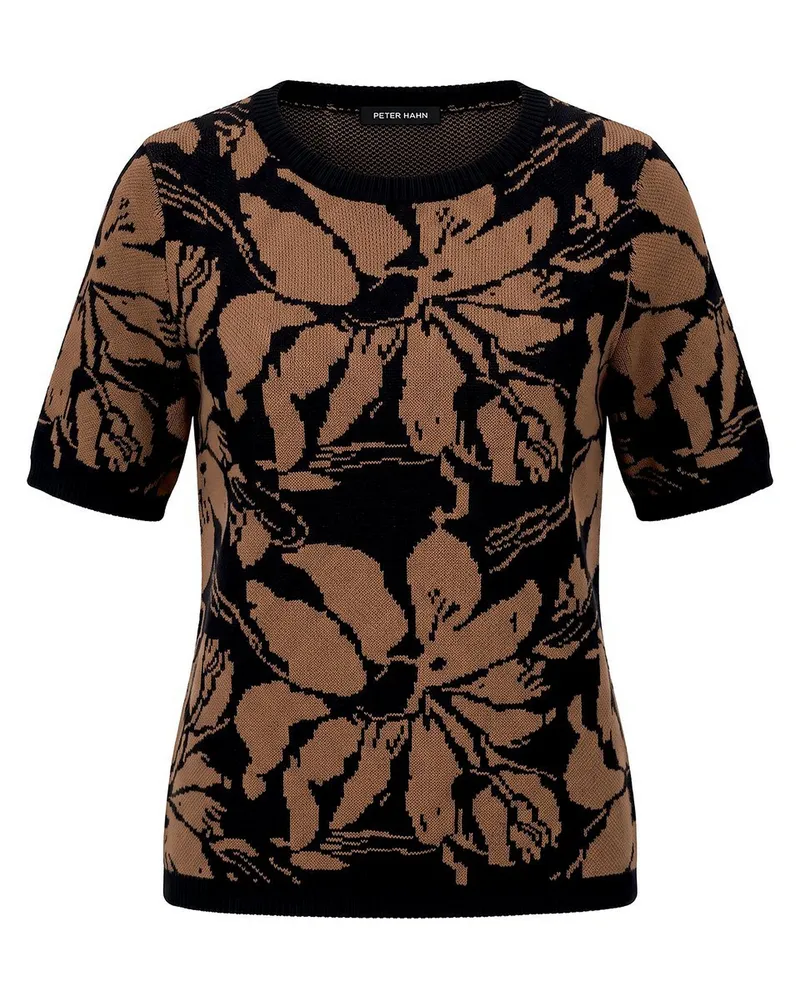 Peter Hahn Rundhals-Pullover  schwarz Schwarz