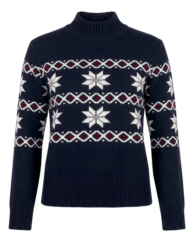 Peter Hahn Pullover Stehkragen  blau Blau