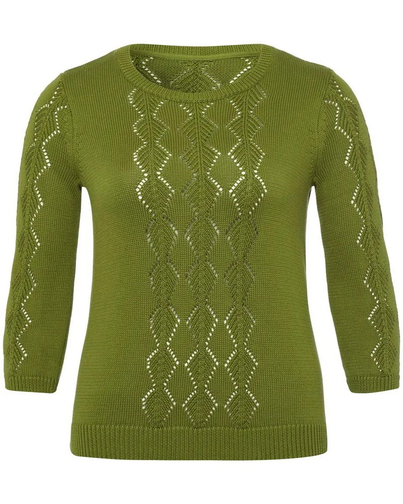 Anna Aura Rundhals-Pullover  grün Grün