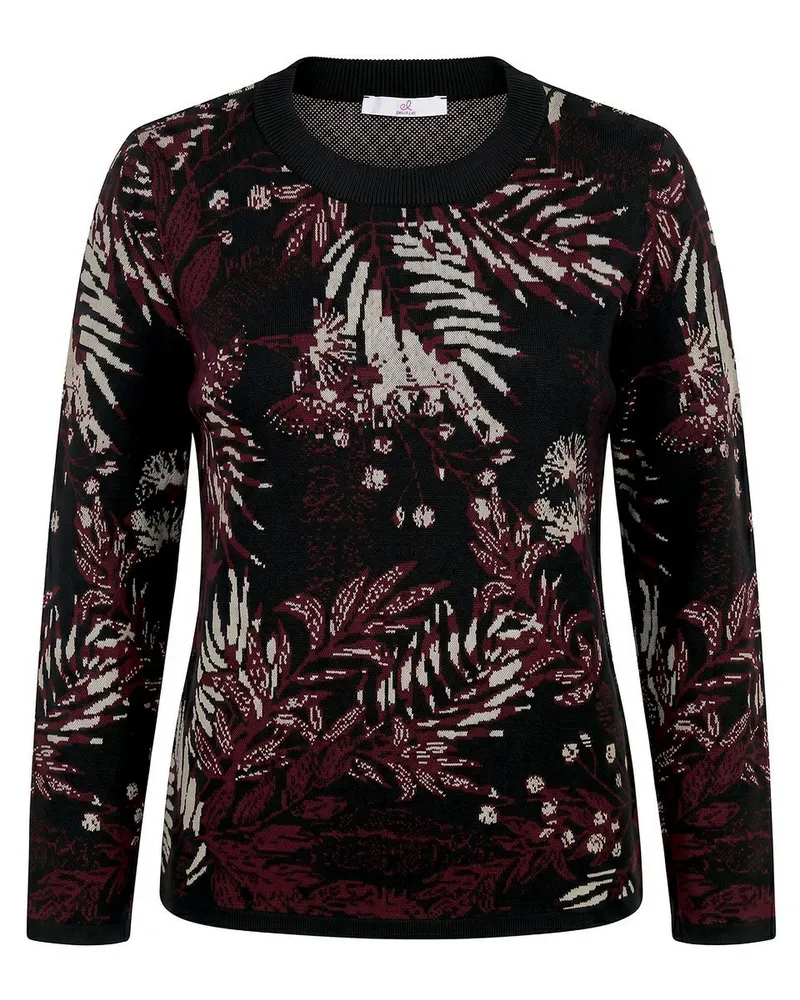 Emilia Lay Rundhals-Pullover  schwarz Schwarz