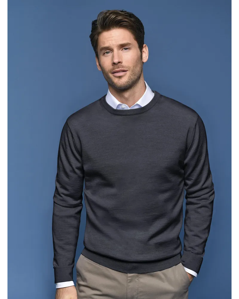 Peter Hahn Rundhals-Pullover  grau Grau