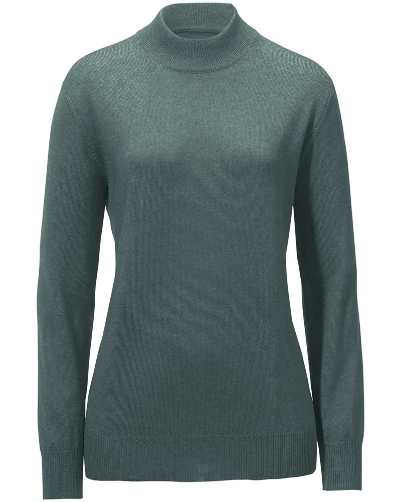 Peter Hahn Stehbund-Pullover Modell Sabrina  Seide/Kaschmir grün Grün