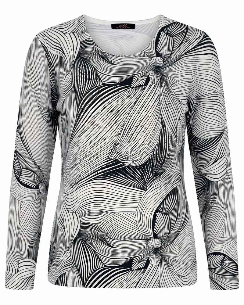 Emilia Lay Rundhals-Pullover  weiss Weiss