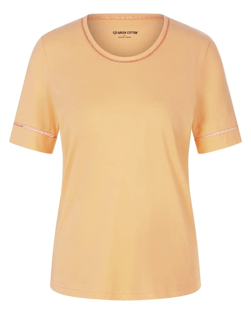 Green Cotton Rundhals-Shirt Frida  orange Orange