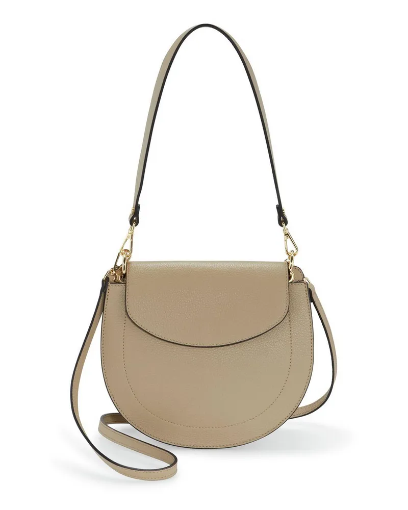 Peter Hahn Umhängetasche goldfarbenen Metallelementen  beige Beige