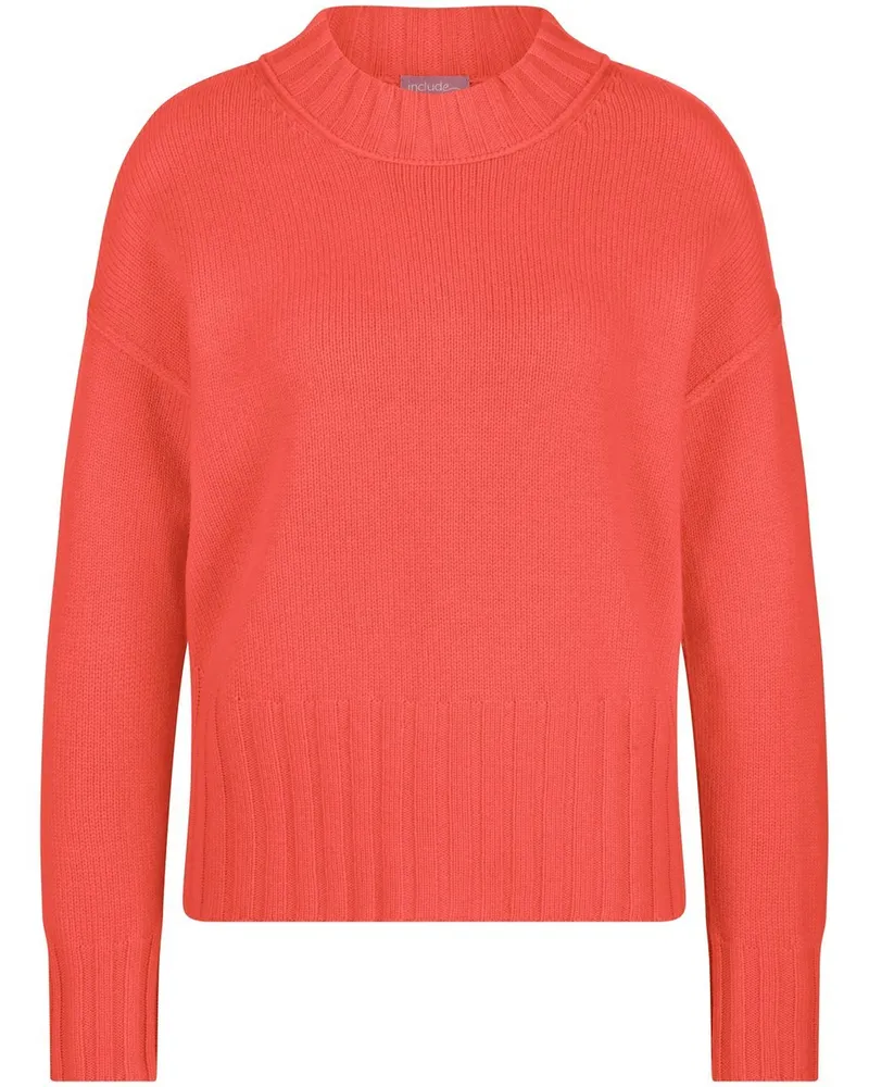 Include Rundhals-Pullover aus Schurwolle und Kaschmir  rot Rot