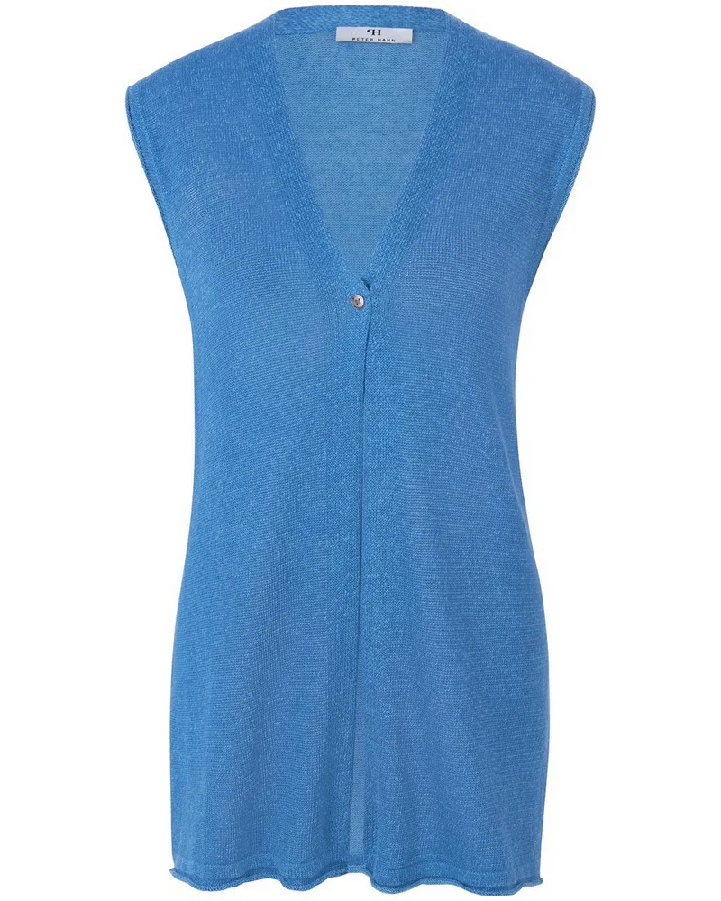 Peter Hahn Strickweste V-Ausschnitt  blau Blau