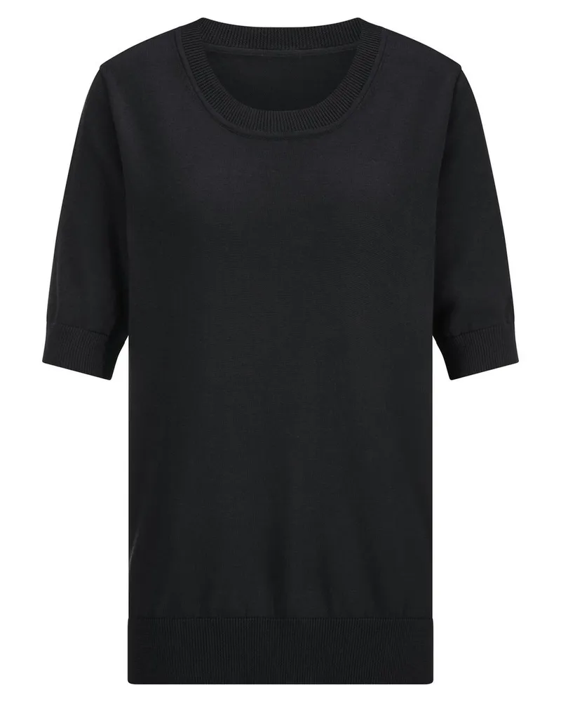 Emilia Lay Rundhals-Pullover  schwarz Schwarz