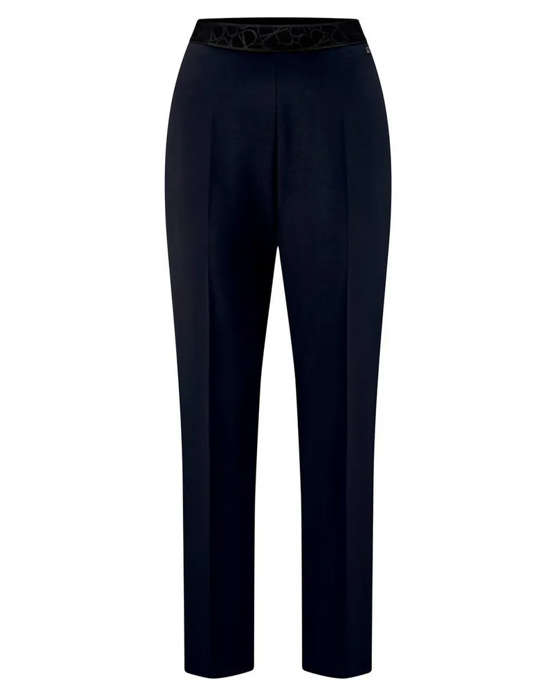 Basler Knöchellange Slim Fit-Jersey-Hose  blau Blau