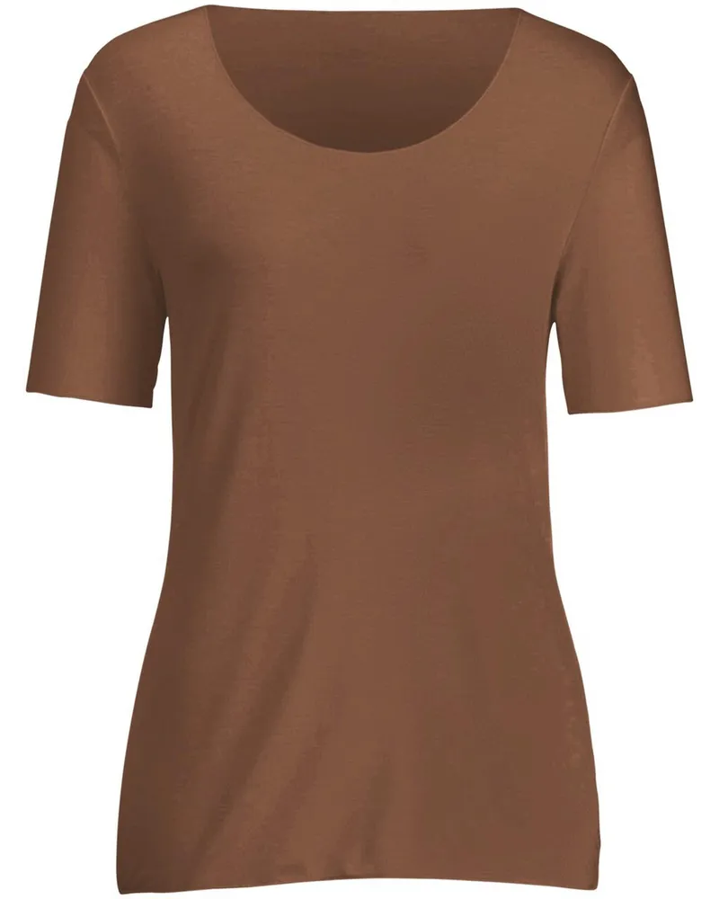 Peter Hahn Rundhals-Shirt langem 1/2-Arm  braun Braun