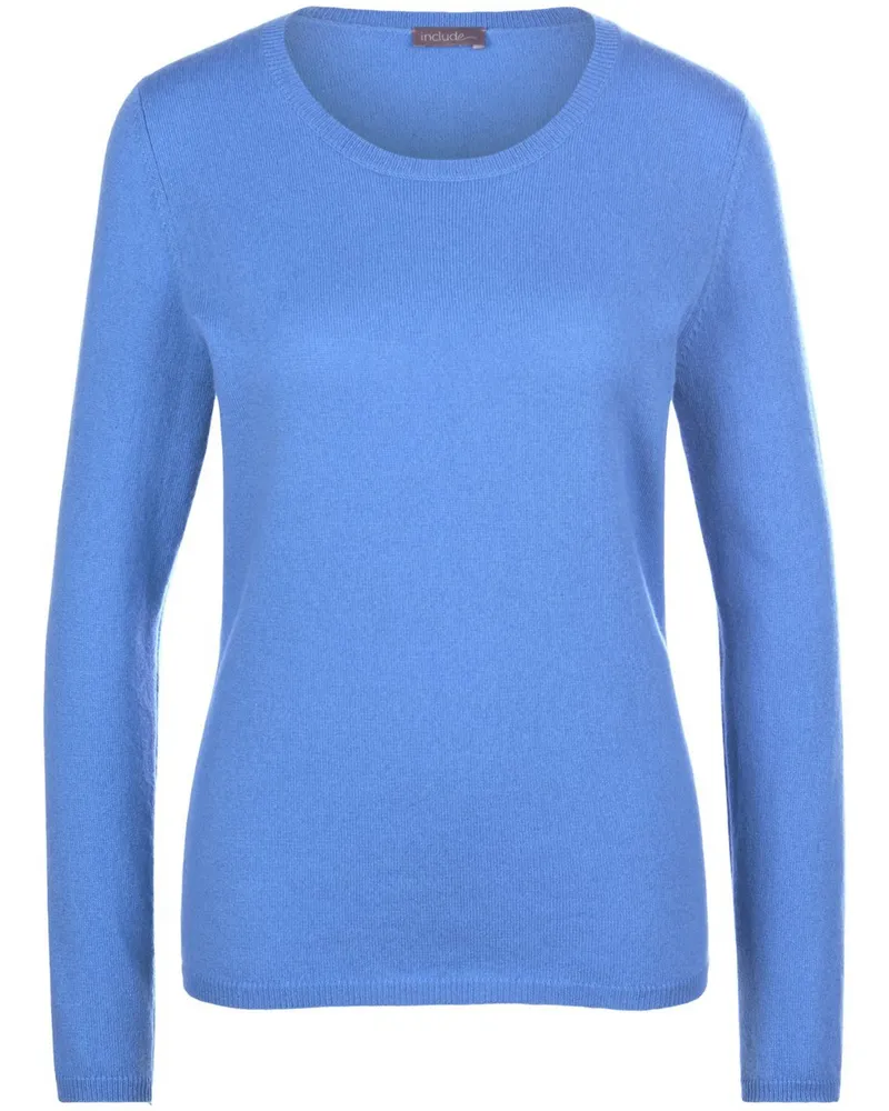 Peter Hahn Rundhals-Pullover aus Schurwolle und Kaschmir  blau Blau