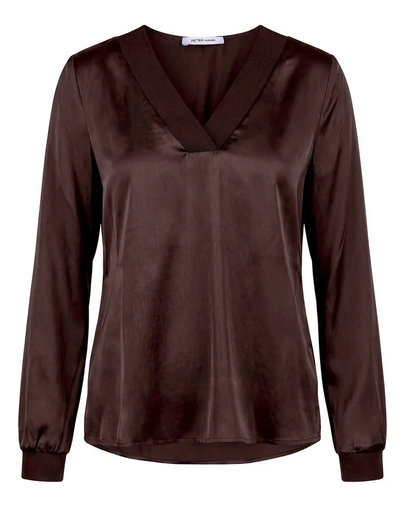 Peter Hahn Bluse V-Ausschnitt  braun Braun