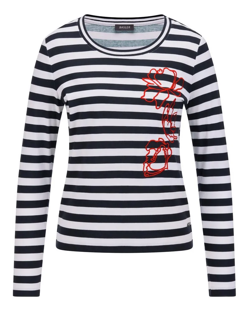 Basler Rundhals-Shirt  blau Blau