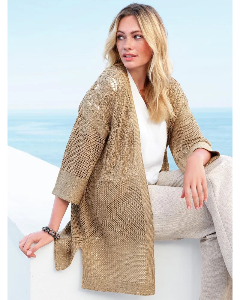 Anna Aura Strickjacke 3/4-Arm  beige Beige