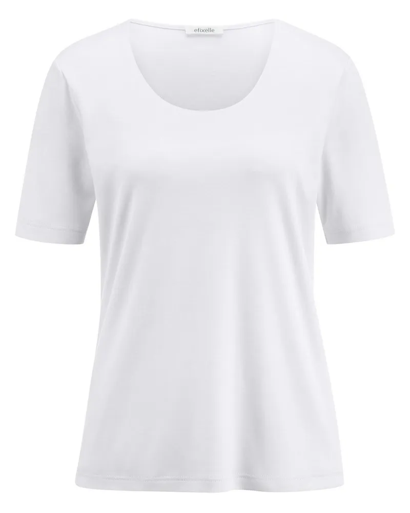 Efixelle Rundhals-Shirt  weiss Weiss