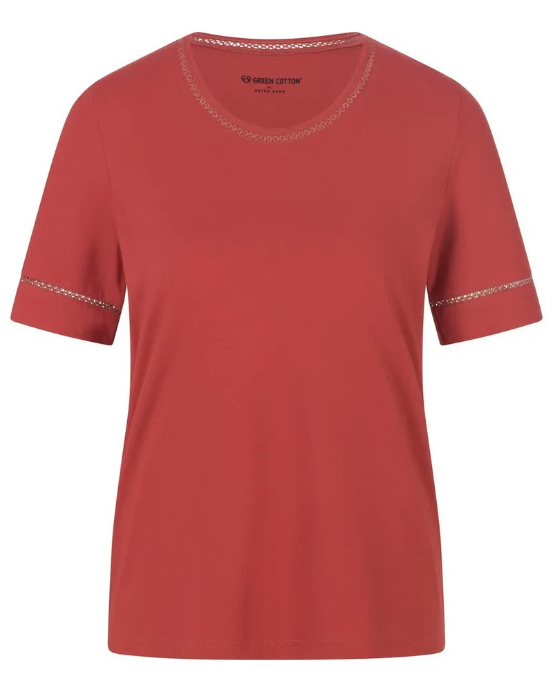 Green Cotton Rundhals-Shirt Frida  rot Rot