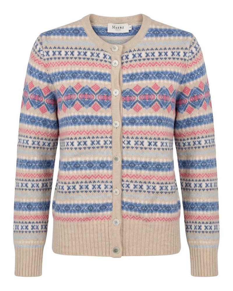 Maerz Strickjacke Rundhals-­Ausschnitt  beige Beige