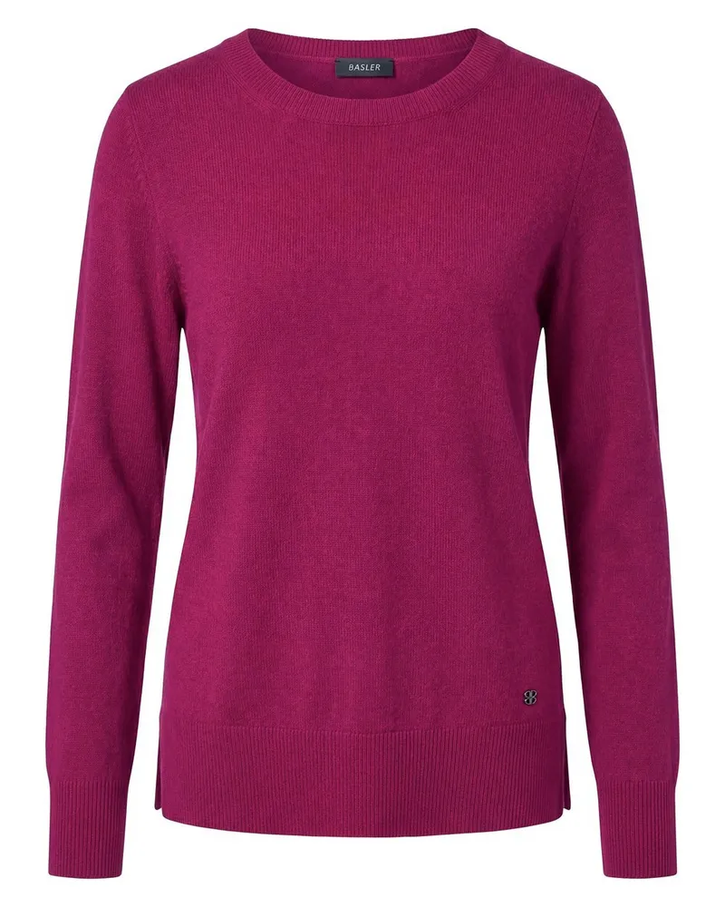 Basler Rundhals-Pullover 1/1-Raglanarm und Kaschmir  pink Pink