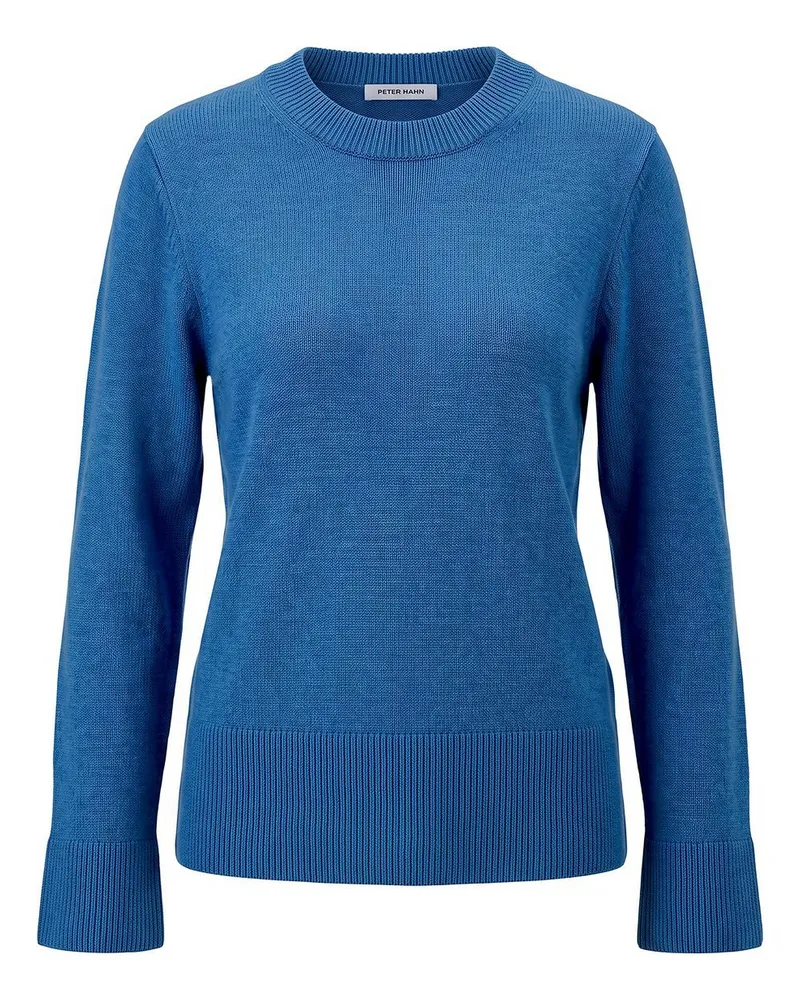 Peter Hahn Rundhals-Pullover  blau Blau