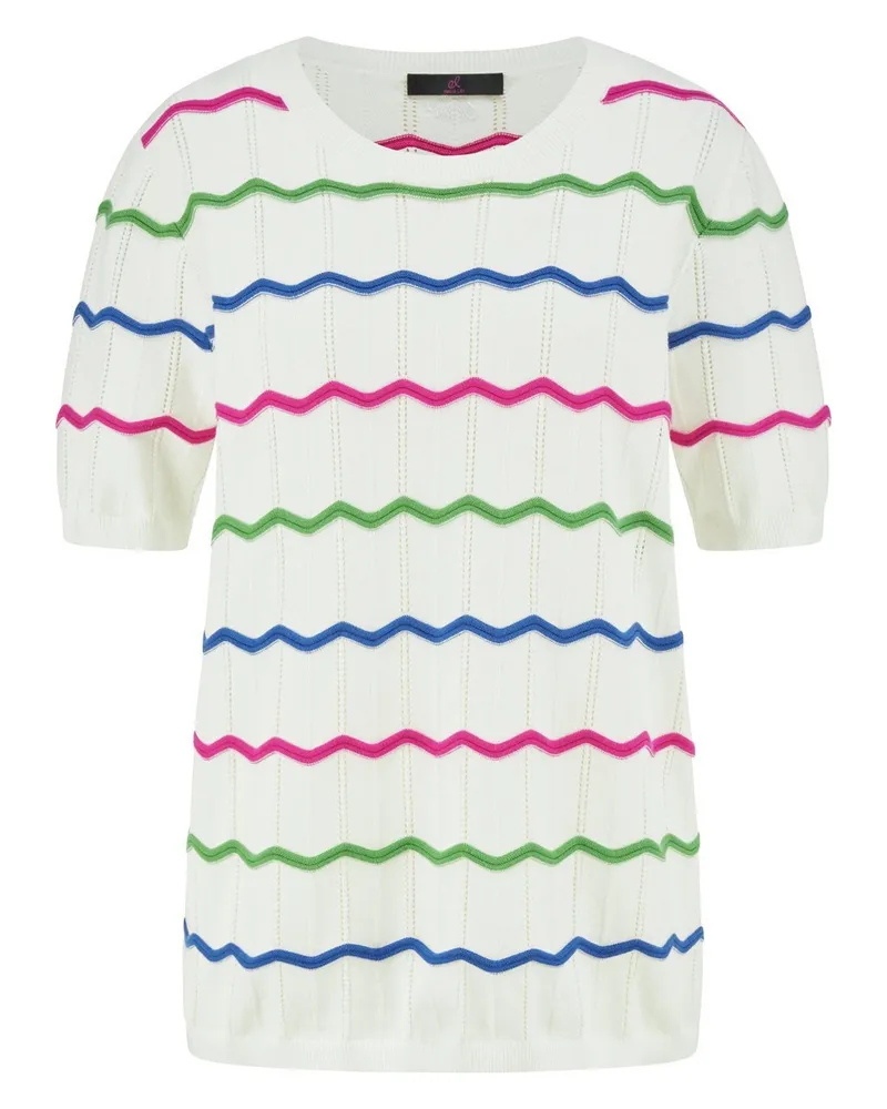 Emilia Lay Rundhals-Pullover  weiss Weiss