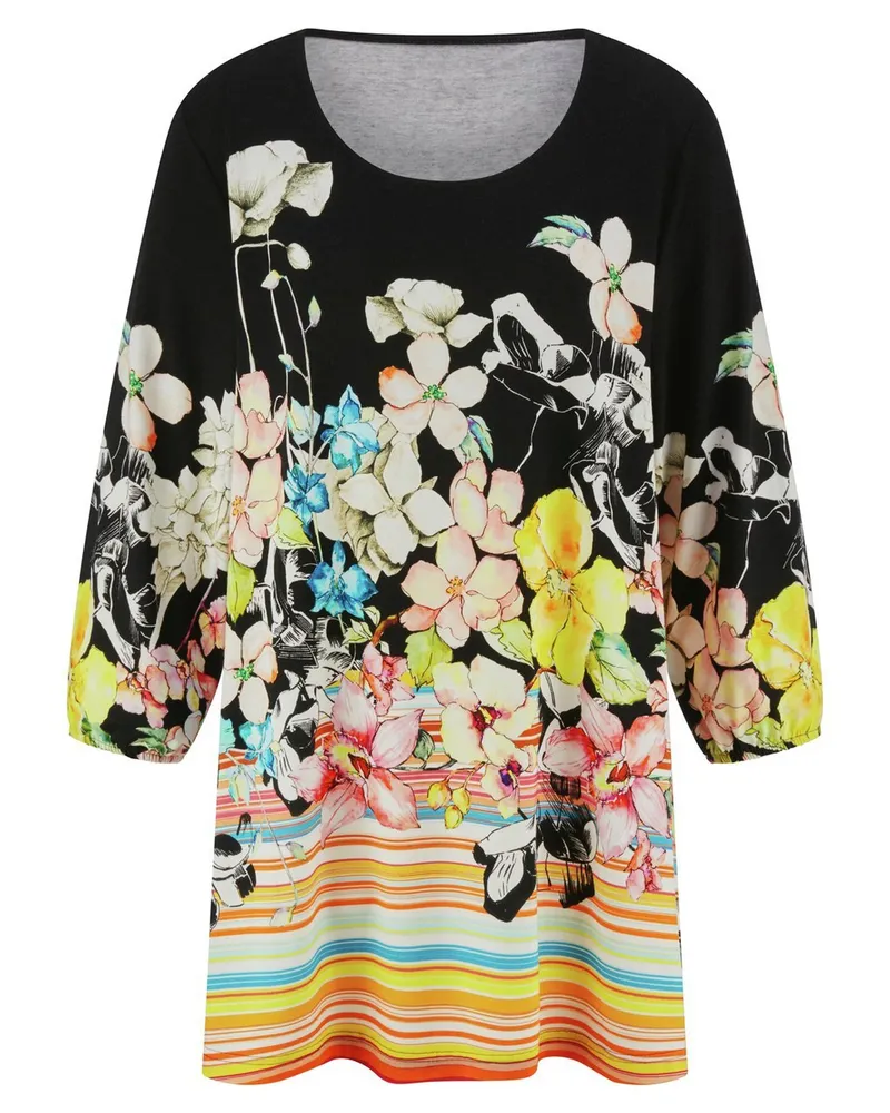 Emilia Lay Rundhals-Shirt  schwarz Schwarz