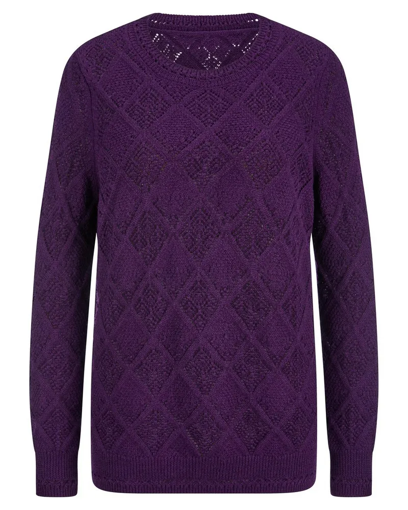 Anna Aura Rundhals-Pullover  lila Lila