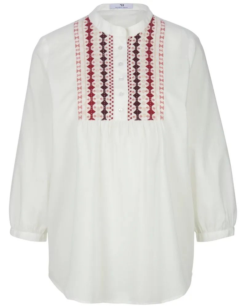 Peter Hahn Bluse Rundhals-Ausschnitt  weiss Weiss
