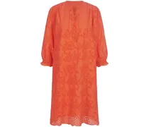 Kleid V-Öffnung am Ausschnitt  orange