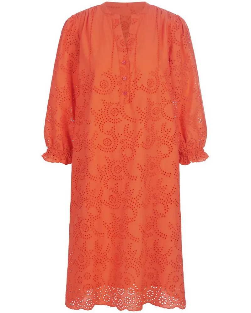 Marcel Ostertag Kleid V-Öffnung am Ausschnitt  orange Orange