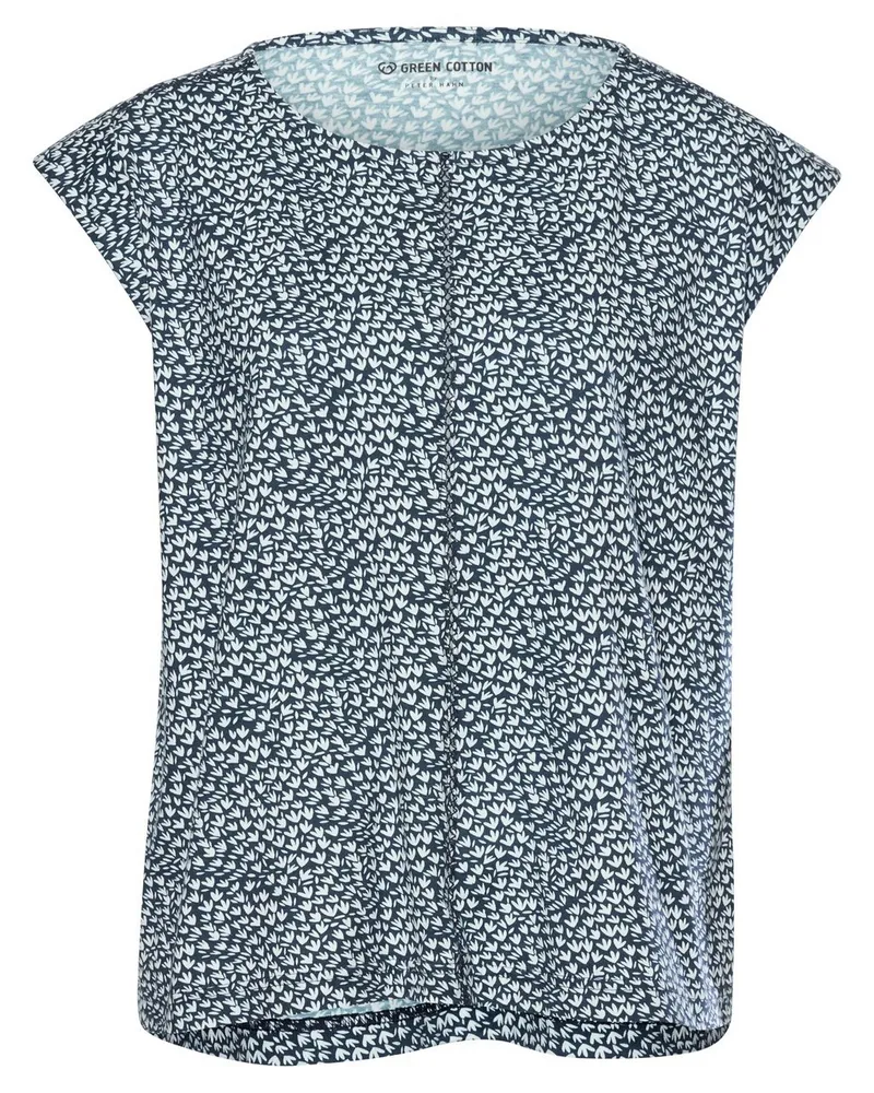 Green Cotton Rundhals-Shirt Anne Sofie  blau Blau