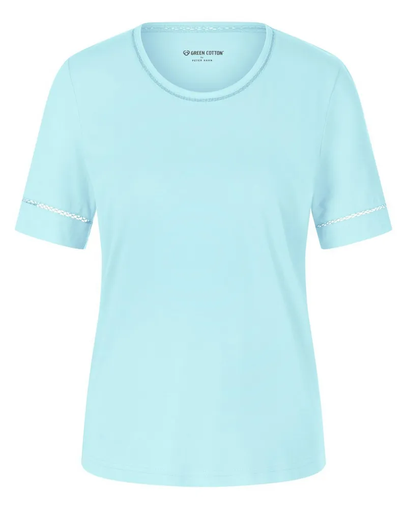 Green Cotton Rundhals-Shirt Frida  blau Blau