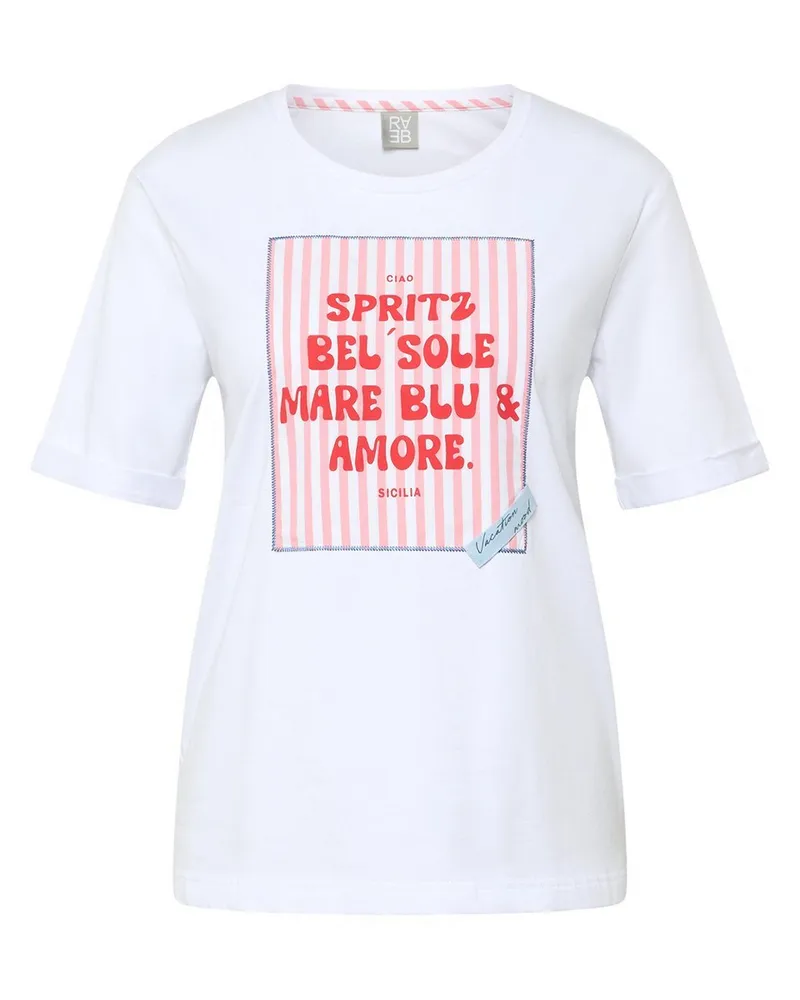 Rabe Rundhals-Shirt  weiss Weiss