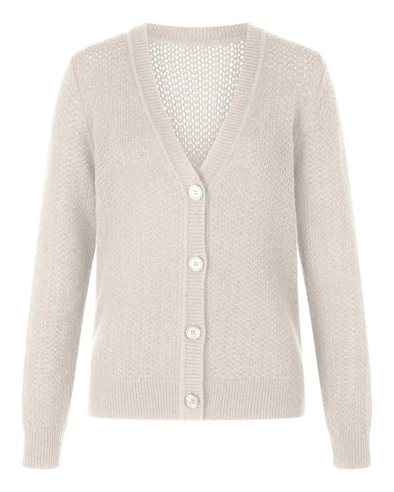 Peter Hahn Strickjacke V-Ausschnitt  weiss Weiss