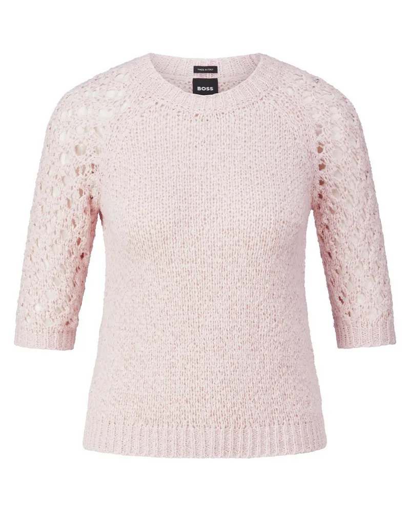 HUGO BOSS Rundhals-Pullover Fanuka  rosé Rosé
