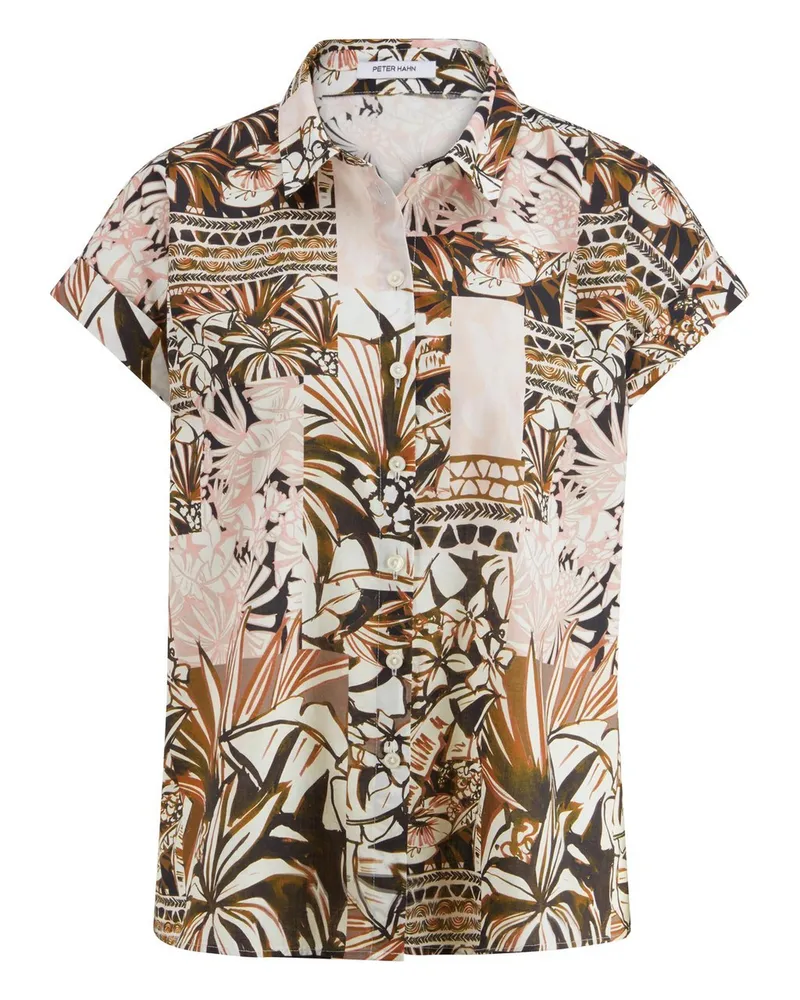 Peter Hahn Bluse Rundhals-Ausschnitt  braun Braun